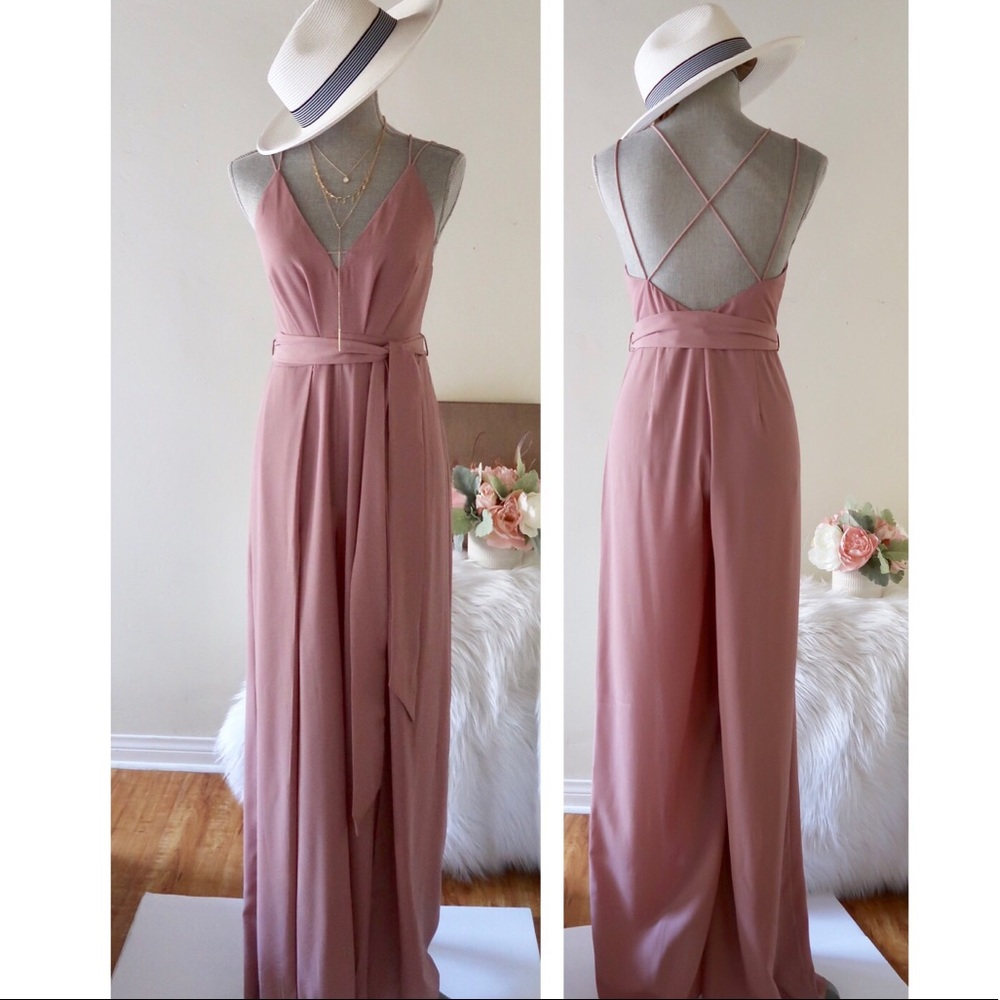AUDREY- Stunning Jumpsuit in Mauve - Picture 3 of 4